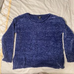 Jones New York Signature long sleeve pullover top purple soft large crew neck